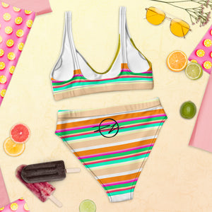 Cute fruit high-waisted bikini
